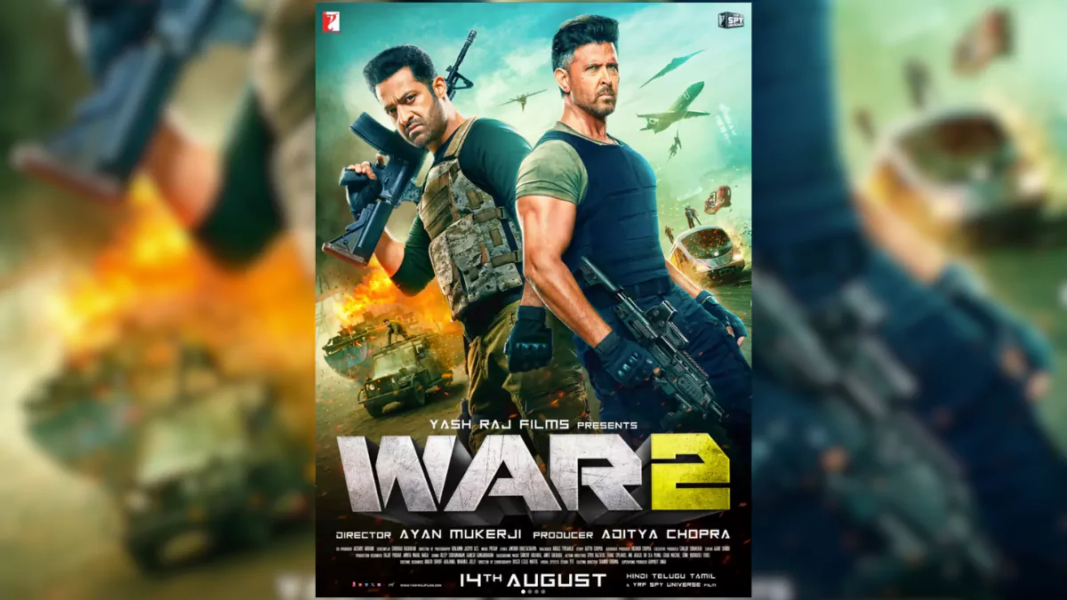 War 2 Movie Poster Featuring Hrithik Roshan and Kiara Advani in Action Role