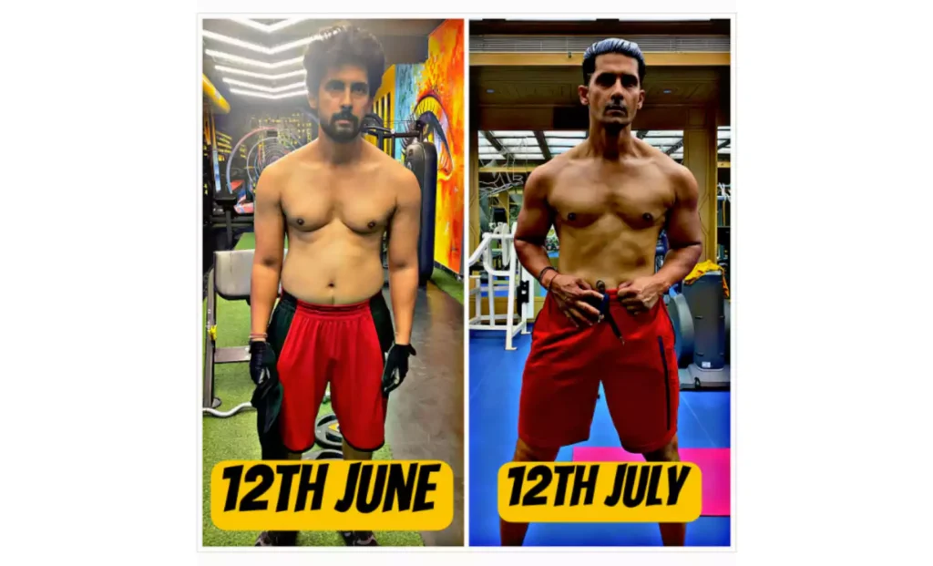 Ravi dubey का 12 जून से 12 जुलाई तक शारीरिक बदलाव: मोटापे से फिट।